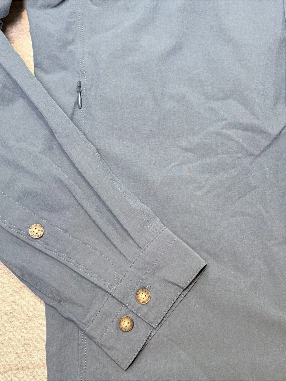 The North Face Mens M Blue Summit Series Button Up Long Sleeve Shirt Outdoors